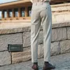 Spodnie męskie swobodne proste spodnie mężczyźni upadają wszechstronny biznes dżentelmeni mody wełniane mieszanka spodni sukienka garnitur Pantelones hombre