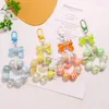 Keychains Acrylic Lily-Of-The-Valley Flower Keychain Exquisite Sweet Colorful Bowknot Beaded Keyring Backpack Earphone Case Accessories