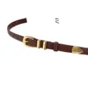 Boucle d'aiguille en cuir authentique pour femmes, ceinture de ceinture mince de 18 mm pour femmes, ceinture Taurillon de créatrice à la mode avec boîte