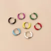 Hoopörhängen 1 stycke 10mm rostfritt stål för kvinnor 2024 Trending smycken färg droppolja runda piercing tonåringar