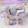 Lager penna fall kawaii hantera pennbox elever stor kapacitet lagring väska makeup arrangör skoltillförsel kontor stationär