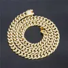 Mens Iced Out Chain Hip Hop Jóias Colar Pulseiras Rosa Ouro Prata Miami Cuban Link Chains Necklace305G