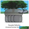 Car Sunshade Ers Magnetic Mesh Curtain Breathable Windsn Folding Windshield Window Sun Shade Protector Drop Delivery Automobiles Motor ZZ