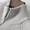 Mens Cashmere Knit Cardigan Half High Collar Zipup Coat Wool Autumn Winter Fit Thick Sweaters Men Jacket 240130