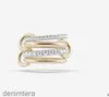 Halley Gemini Spinelli Kilcollin Rings Projektant marki Nowy w luksusowej drobnej biżuterii złoto i srebrne hydra połączone pierścień