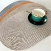 Table Mats 4PCS Oval Heat Insulation Non-slip Placemat For Dining Bowl Dish Pad Mat Waterproof Set De Kitchen Placema