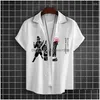 Camisas casuais masculinas Mens Camisas Casuais Caráter Chinês Tatuagem Moda Camisa 3D Impressão Homem Havaiano Diariamente Caucal Homens Verão Top Pano Dhdzf