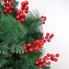 Fiori decorativi Steli di fiori finti Bacche rosse fai-da-te Forniture per la disposizione dell'albero di Natale artificiale