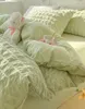 Bedroom Sets Bedding Set Queen Size Bed Sheets Set Quilt Cover Schoolgirl Washed Cotton Sheet Beddings Sets Girl 240127