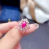 Pierścienie klastra Naturalne Birma Rose Ruby Pierdzież zaręczyn True 925 Silver Birthstone Luksusowy styl romantyczny przyjęcie podtrzymujące Maksymalną promocję