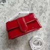 Kırmızı tasarımcı çantası jc niş üst düzey doku tek omuz crossbody çantalar mus kadın deri çanta düğün çantası 231215