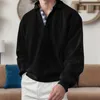 Camicia a maniche lunghe casual tinta unita Uomo Primavera Estate Moda Versatile camicetta con bottoni con scollo a V Comode magliette traspiranti 240122