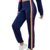 Sweats à capuche pour femmes Sweatshirts Femmes Mode Sweat à capuche surdimensionné Rainbow Stripe Sweat-shirt à manches longues Zipper Pocket Manteau Veste Printemps Casual V