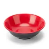 Miski Czarnoczerwone podwójnie kolorowe serie Roll Mouth Bowl Koreański makaron ryżowy zupa z zupa stolik naśladowanie porcelanowe zastawa stołowa