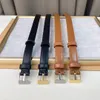 Women Gold Tone Metal Buckles Belt Black Skinny Waist Belt Ladies Dress Belts Fashion Waist Leather Belts