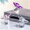 Dekorativa figurer Elegant fjäril Crystal Glass Animal Paperweight Art Craft Table Ornament Home Office Wedding Decor Xmas Kids Gift