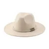 Beanie Skull Caps Winterhoeden voor vrouwen Herfsthoed Fedora Vilten Man Hoed Panama Casual Vintage Western Cowboy Chain Brede Rand 62m 289S