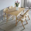 Muebles de campamento Silla de comedor de ratán plegable de madera nórdica para exteriores, portátil, para ocio, estancia en casa, balcón, cocina de lujo