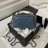 10A high-quality branded handbag, 17cm box bag, luxury bag, branded women's bag, shoulder bag, branded crossbody bag, chain bag with box 3593