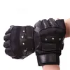 Gants de cyclisme en cuir PU, Double bande adhésive, Rivet, Fitness, équitation, levage, respirant, demi-doigt, sport