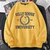 Women's Hoodies Silly Goose University Crewneck Sweatshirt Women Men Funny Graphic Pullover Sweatshirts Harajuku Long Sleeve Aesthetic