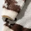 Maglione girocollo ricamato di marca di moda da uomo Cappotto maglione sciolto jacquard nuovo inverno a contrasto di colore