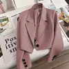 Office Cropped Blazers Lente Vrouwen Straat Lange Mouw Jasje Herfst Winter Mode Dames Blazer Veelzijdige 240202