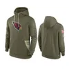 Arizona''Cardinals''Men Dames Jeugd Salute to Service Sideline Performance Pullover Hoodie