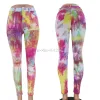 Women Casual Jeans Tie Dye Colored Ripped Distressed Knees Holes Fashional Design High Waist Pencil Pants High Quality