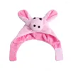 Abbigliamento per cani Cappello per animali regolabile Peluche Simpatico maiale a forma di gatto Copricapo invernale Costume Piccolo gattino per il calore