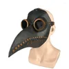 Party Supplies Plague Doctor Black Mask Vuxen Long Nose Bird Beak Steampunk Latex Halloween Cosplay Props