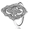 Cluster Ringe 925 Sterling Silber Ring Schimmernde Spitze Majestätische Federn Wilde Rose Blume Faszination Für Frauen Schmuck Geschenk