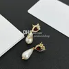 Charm Pearl Drop Stud Earrings Heart Shaped Jewelry Earrings Dangle Lovely Stud Wedding Gift With Box