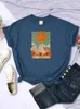 Dames T-shirts Tarot Card Art The Sun Prints Vrouw T-shirt Comfortabele Manga Esthetiek Korte mouw Vintage Klassieke Kleding