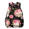 Rucksack für Damen, Totenköpfe und Rosen, modische Tasche für Herren, Schule, Büchertasche, Mochila