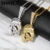 Oipsey Hussle Men's Skull Pendant Necklace Iced Out Gold Gold Silver Cubic Zirconia Hip Hop Rock Jewelry255W