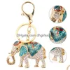 Porte-clés Longes Porte-clés Éléphant Porte-clés Sac Pendentif Accessoires Anneaux Fob Alliage Ornements Drop Livraison Accessoires De Mode Dh8Ds