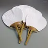 装飾的な置物パイバンブ20pcsピュアホワイト竹ハンドル空白の書道絵画グループファンの夏