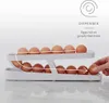 Rolldown Dozownik do jajek do lodówki kuchennej automatyczne przewijanie pudełka na jajka do przechowywania jajka