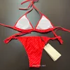 Italie designer haute qualité femmes bikinis ensemble sexy une / deux pièces impression beau bikini transparent luxe rouge maillot de bain
