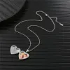 قلادة مخصصة صورة Love Love Locket Netlace صورة مخصصة للصلب غير القابل للصدأ هدية عتيقة للأزواج العاشق رسالة مخصصة