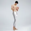 Herren-Badebekleidung, sexy Satin-Öl-Glanzhose, nackt, schnell trocknend, glänzend, für Schwimmsport, hochelastische Surf-Leggings