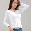 Marca MRMT, camiseta para mujer, camiseta ajustada de algodón puro 95% para mujer, camiseta de manga larga para mujer, Tops blancos finos, camisetas para mujer, camiseta 240125