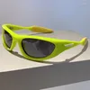 Occhiali da sole 2024 Y2k Uomo Moda Futuristico Specchio Occhiali da ciclismo Occhiali Ins Designer di marca di lusso UV400 Occhiali da sole per esterni