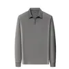 Herren mittleren Alters im Herbst, Umlegekragen, loses Plus-Size-POLO-Shirt, luxuriöses Business-Langarmhemd, Golf-Männerbekleidung 240129