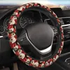 Steering Wheel Covers Skull Red Flower Cover Neoprene Universal 15 Inches Car Protector For Women Men