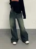 Houzhou vintage baggy jeans breda kvinnor grunge överdimensionerade amerikansk retro hög midja denim byxor kvinnliga streetwear cowboy byxor 240201