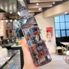물병 Botella de agua Gran Capacidad 500ml Con Marcador Tiempo Cubierta Transparente Para Bebida Leche Jugo Simple Linda