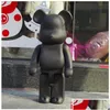 Movie Games Est 1000% 70Cm Bearbrick Evade Glue Preto.Figuras de urso branco e vermelho brinquedo para colecionadores Berbrick Art Work Model Decor Dhn5S