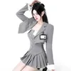 Retro Brown Plaid Vest Shirt Coat Skirt Sets Girl College Style Suit Pleated Mini Female Sexy Korean Jacket Blazers 240202